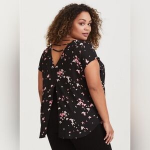 Torrid Black and Pink Women's Top